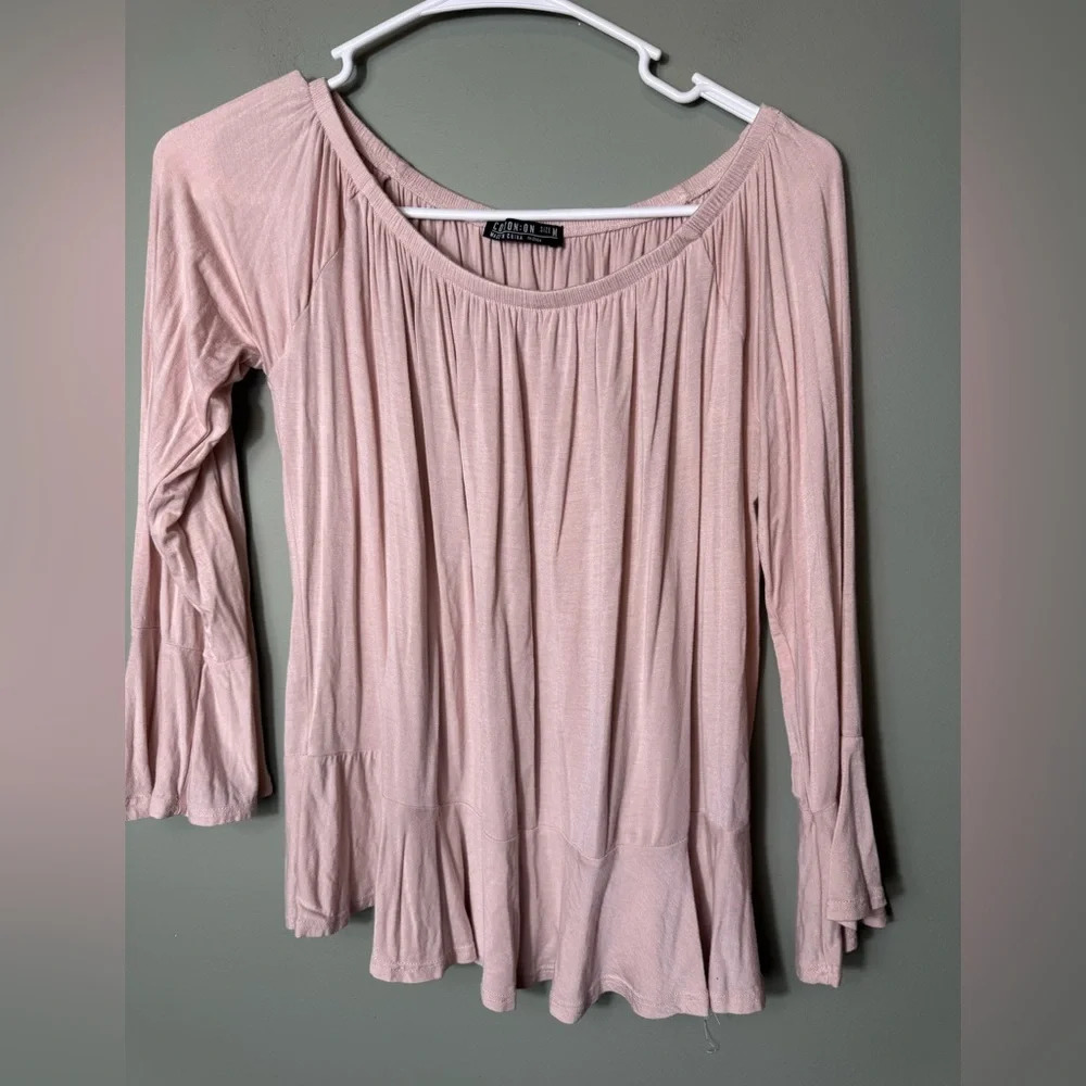 Cotton On Women’s blush long sleeve off the shoulder Top Size Medium